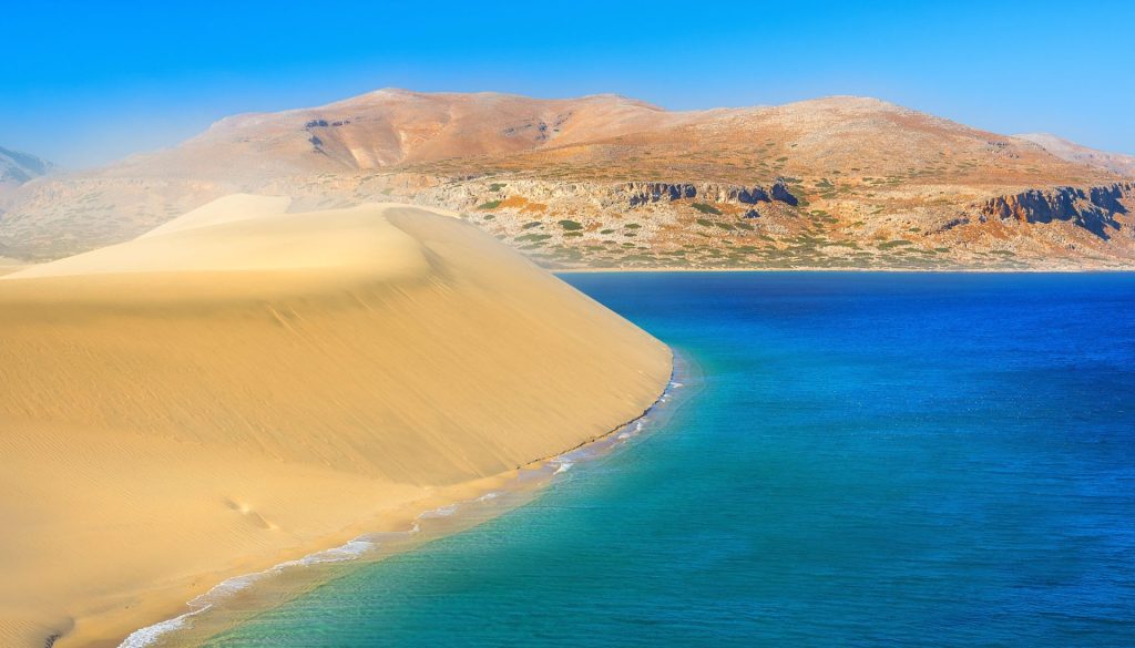 Dune di sabbia di Agios Pavlos sulla costa meridionale di Creta
